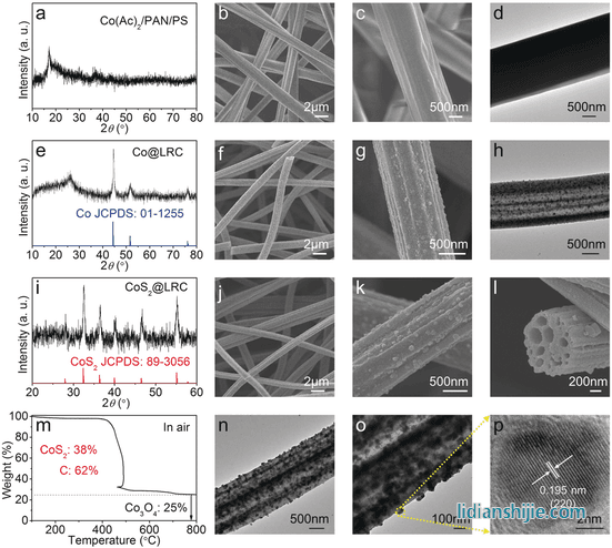  XRD，FESEM，TEM以及TGA表征